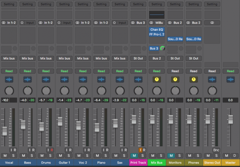 how to mix tracks in logic pro 7